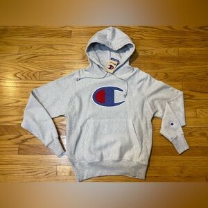 Champion Life Men's Reverse Weave Full Gray Hoodie  "C" Logo New Sz small new!